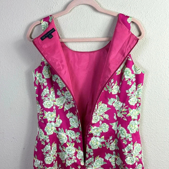 Brooks Brothers 346 Sleeveless Cotton Floral Shift Dress Pink Green size 8 - Picture 5 of 13
